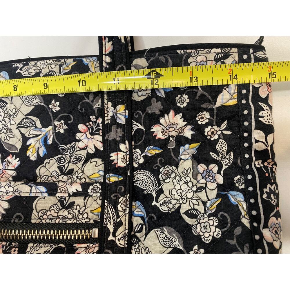 Vera Bradley Women’s Black Holland Garden Miller Travel Tote Bag - Picture 9 of 11